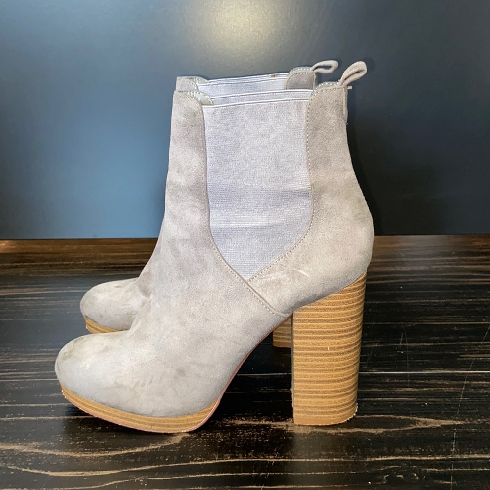 Grey Heel Boots